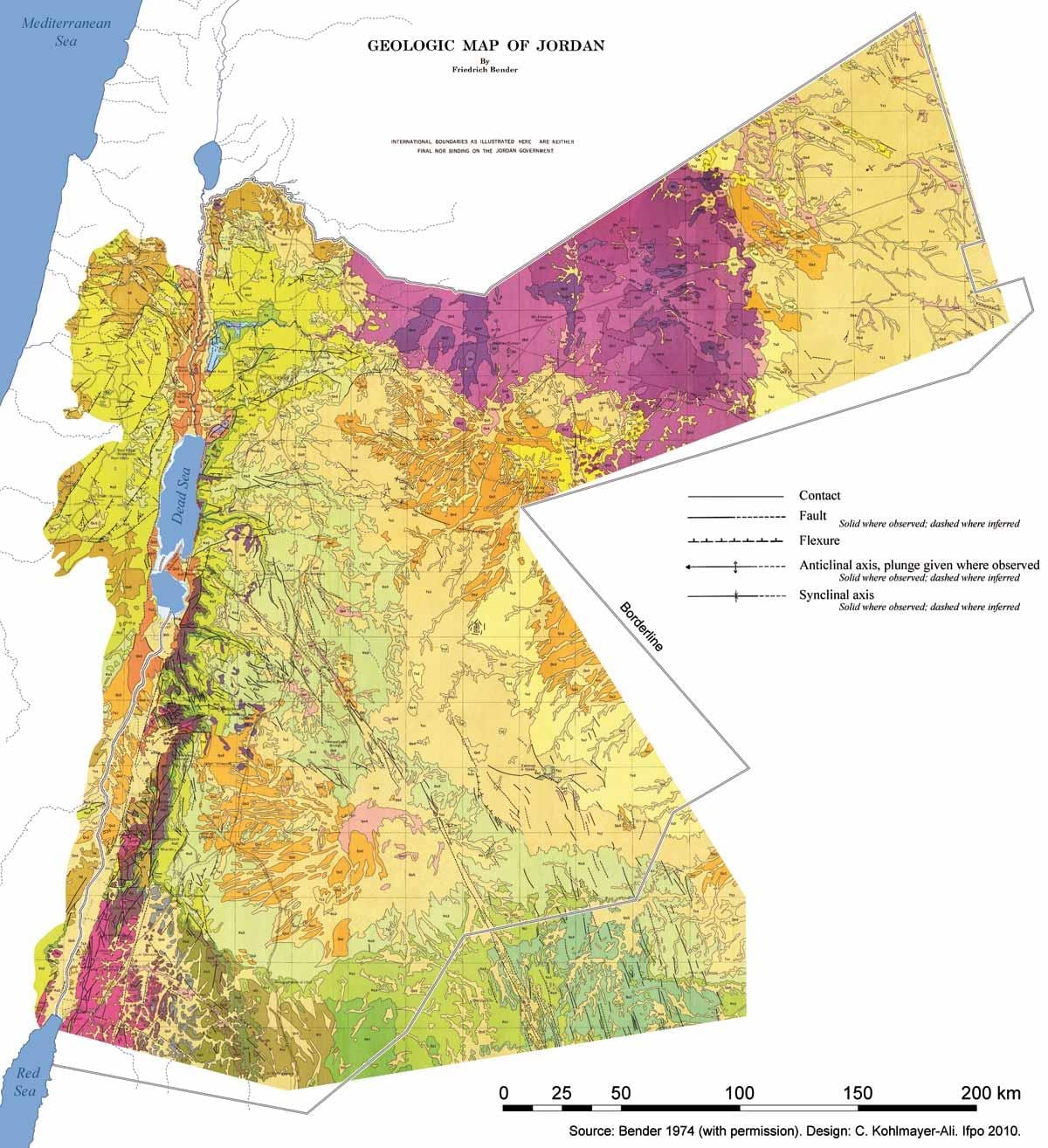 karta över Jordanien geologi