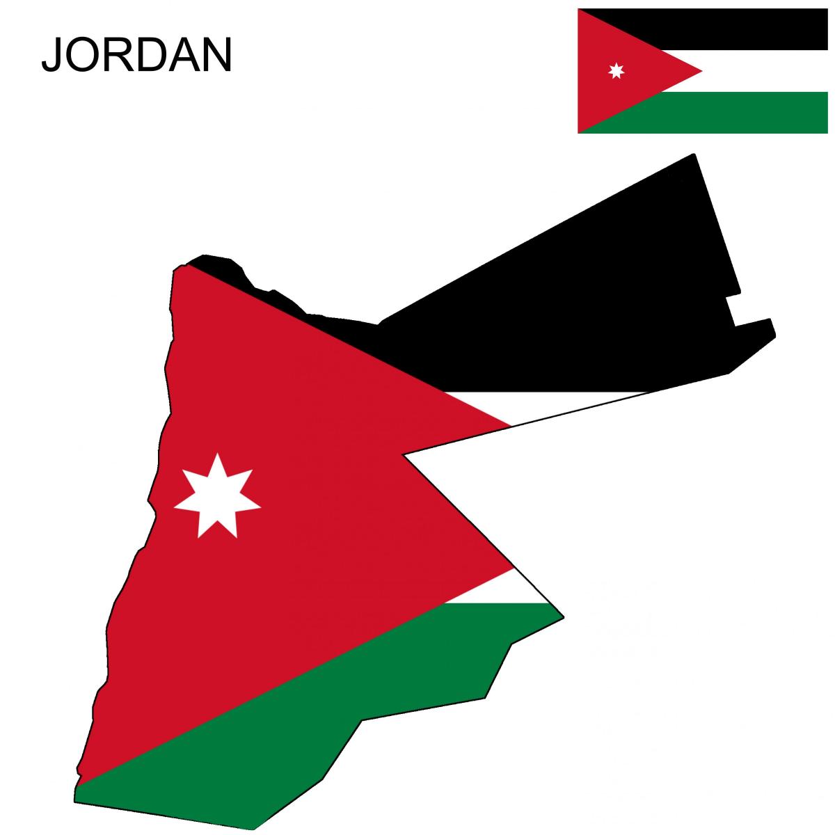 karta över Jordanien karta flagga
