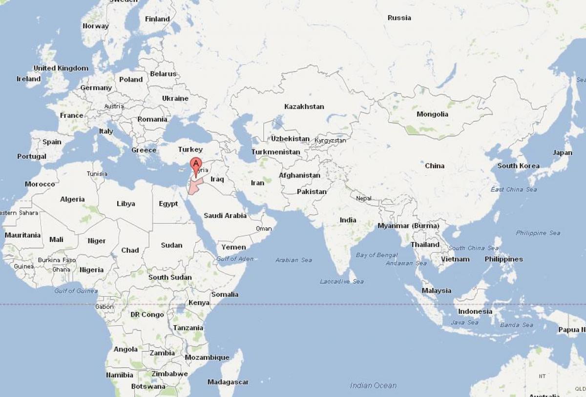 Jordan plats på världskartan