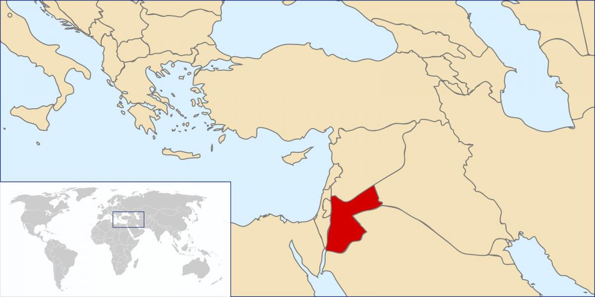 Jordanien i världen karta