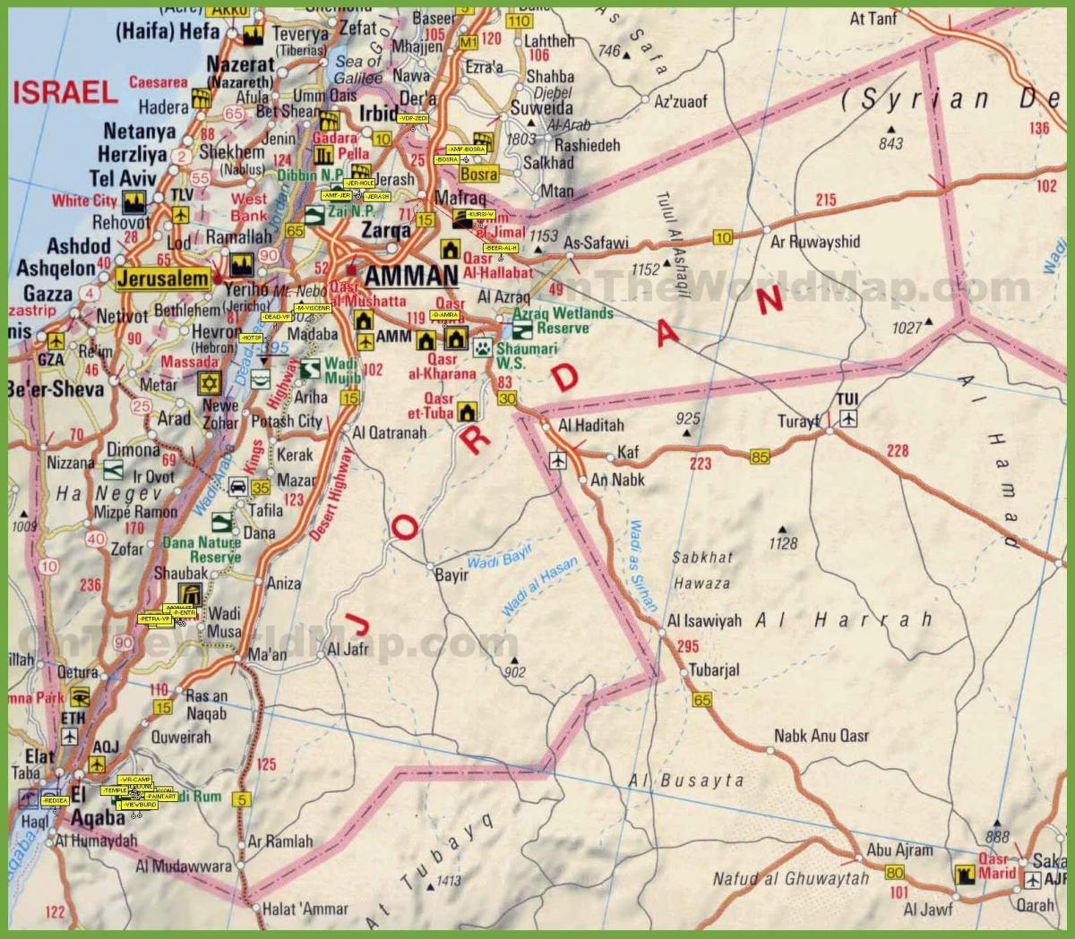 karta över Jordanien road