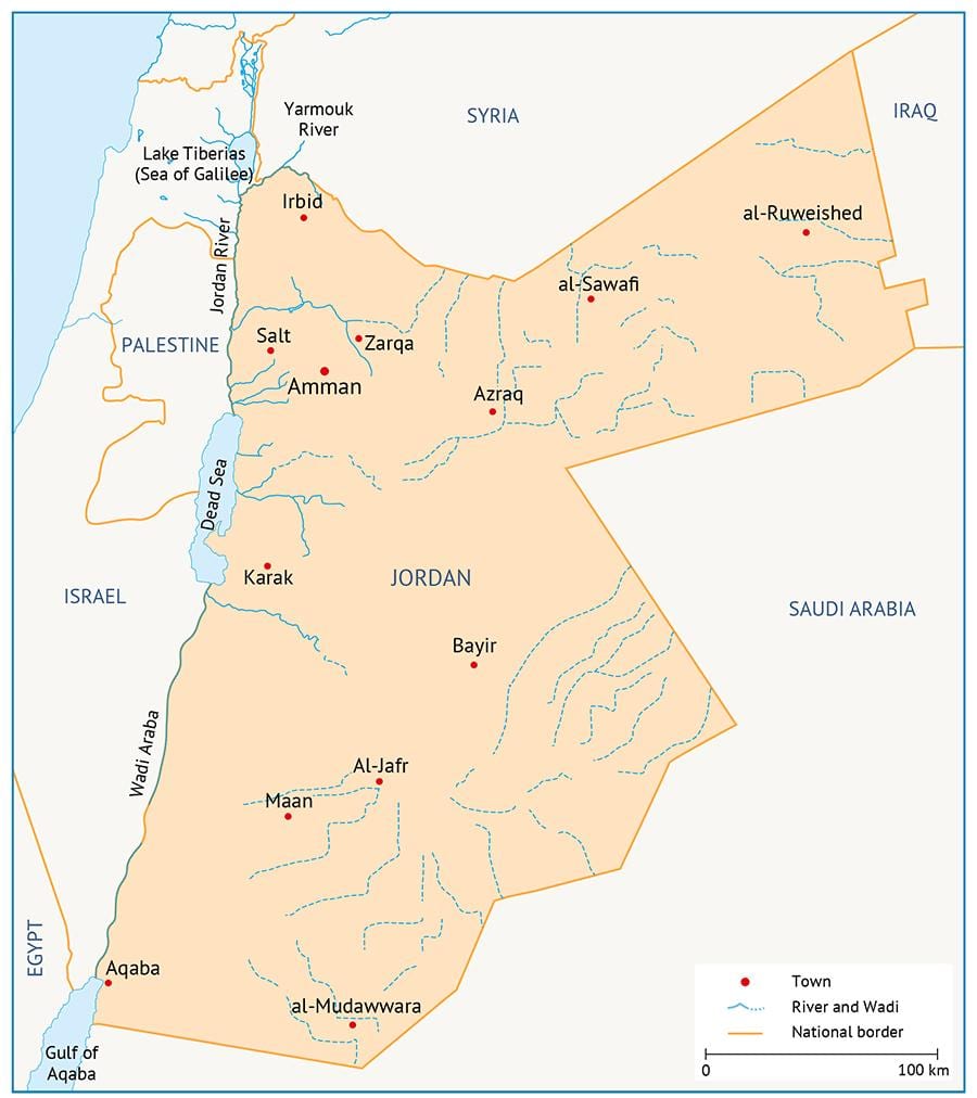 karta över university of Jordan