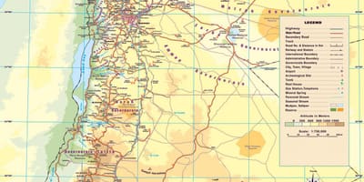 Karta över fysiska karta över Jordanien