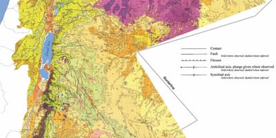 Karta över Jordanien geologi