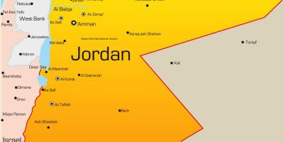 Karta över Jordanien mellanöstern