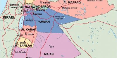 Karta över Jordanien politiska