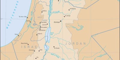 Karta över Jordanfloden på världen