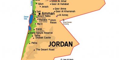 Jordan städer karta