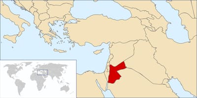 Jordanien i världen karta