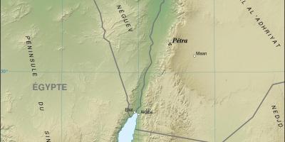Karta över Jordanien visar petra